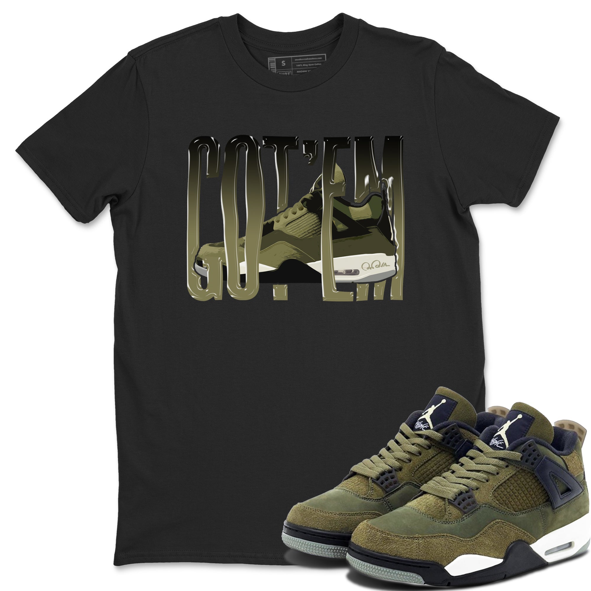 Wiggling Gotem Sneaker Tee - Air Jordan 4 Medium Olive