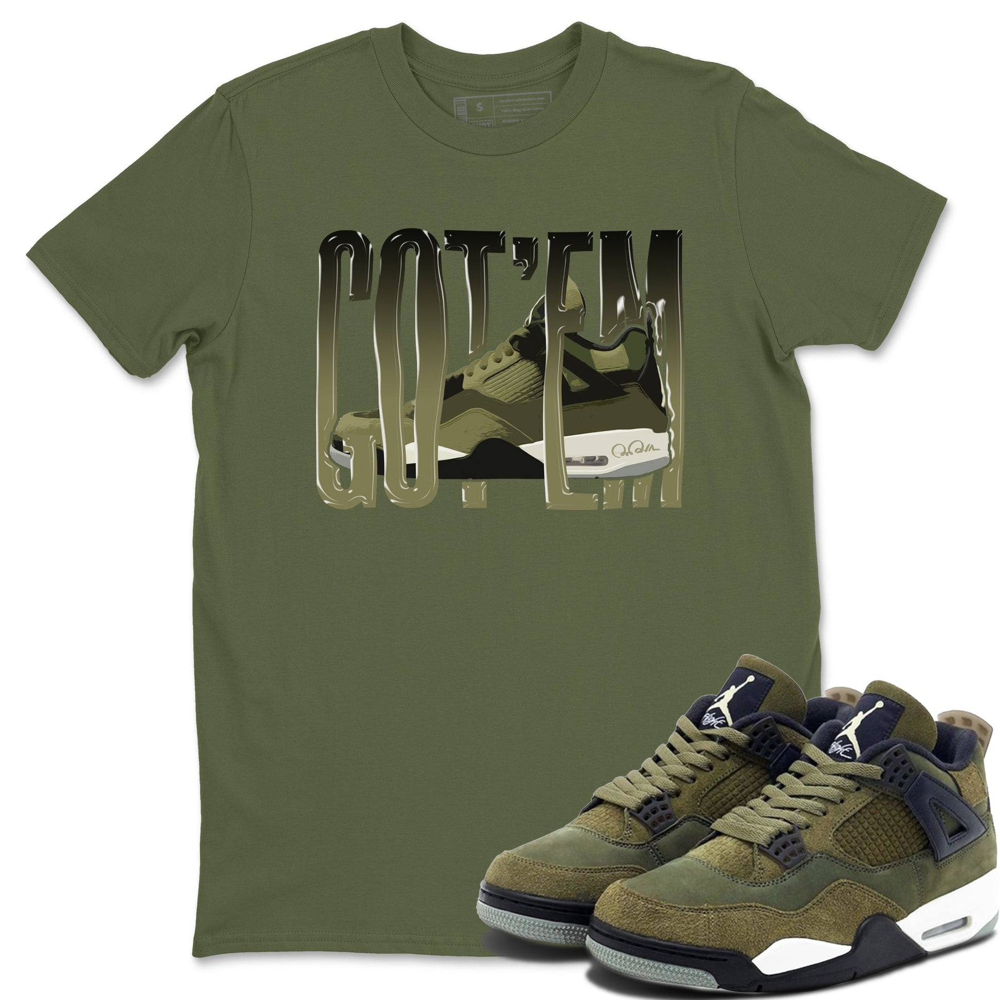 Wiggling Gotem Sneaker Tee - Air Jordan 4 Medium Olive