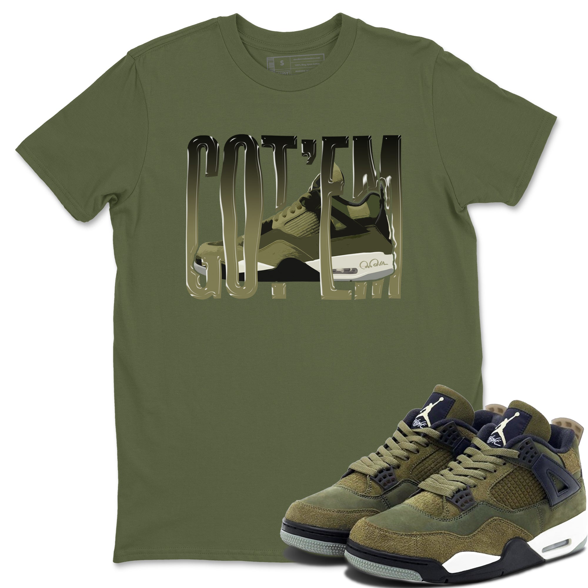 Wiggling Gotem Sneaker Tee - Air Jordan 4 Medium Olive
