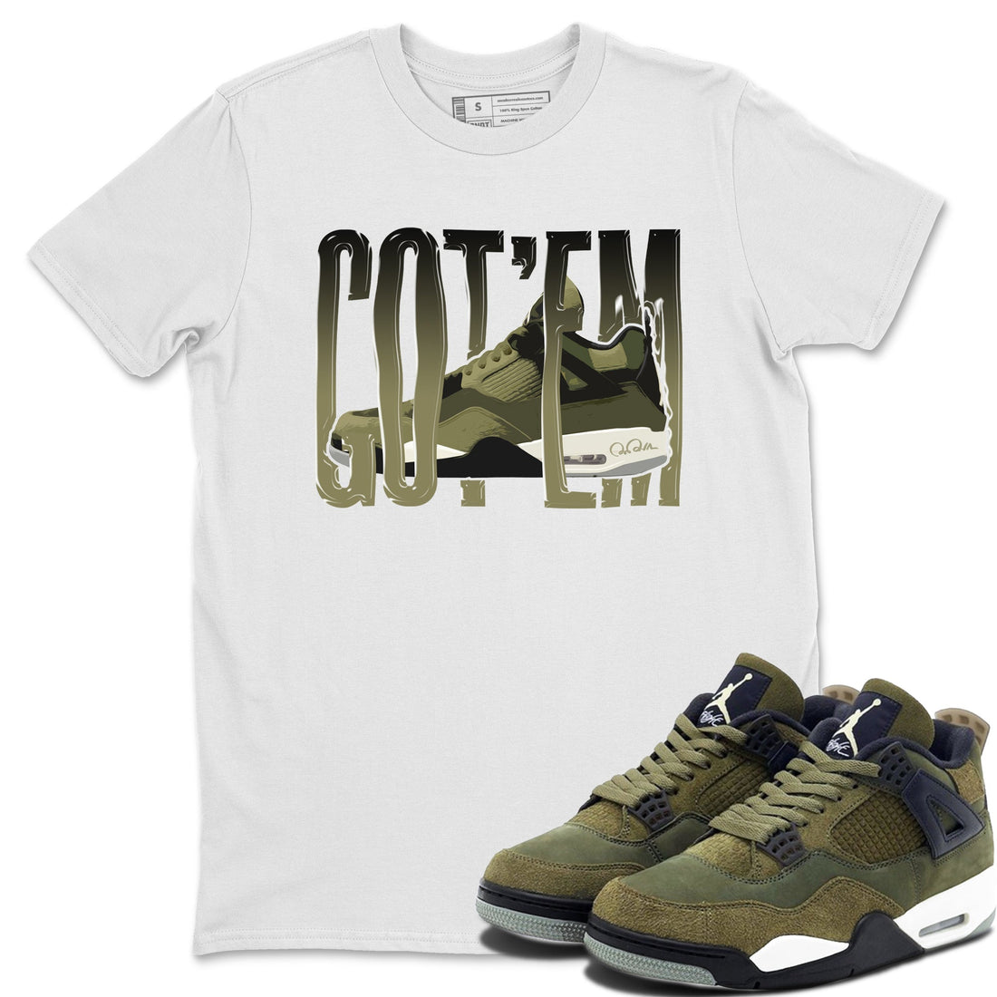 Wiggling Gotem Sneaker Tee - Air Jordan 4 Medium Olive