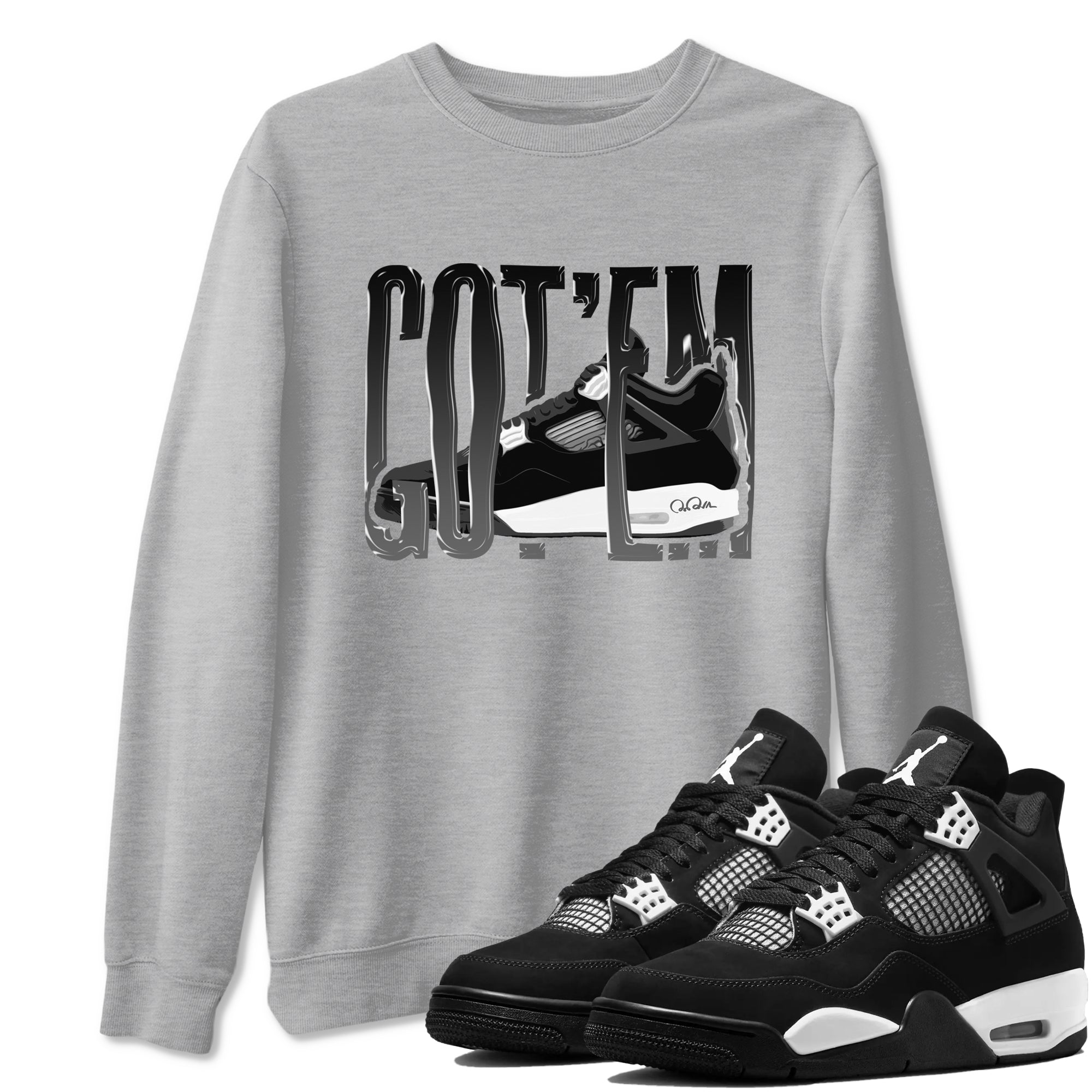 Wiggling Gotem Sneaker Tees - Air Jordan 4 White Thunder