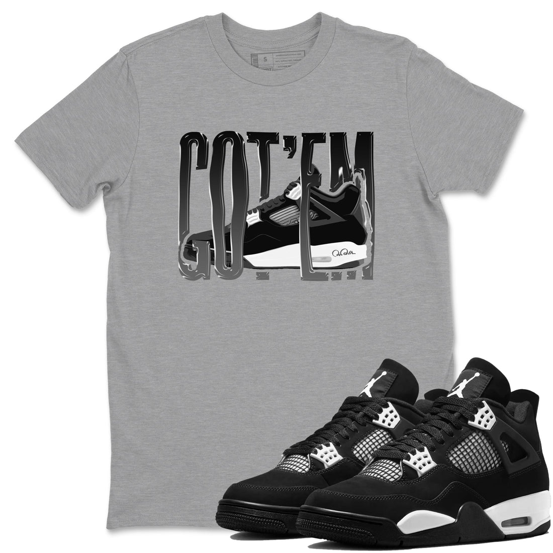 Wiggling Gotem Sneaker Tees - Air Jordan 4 White Thunder