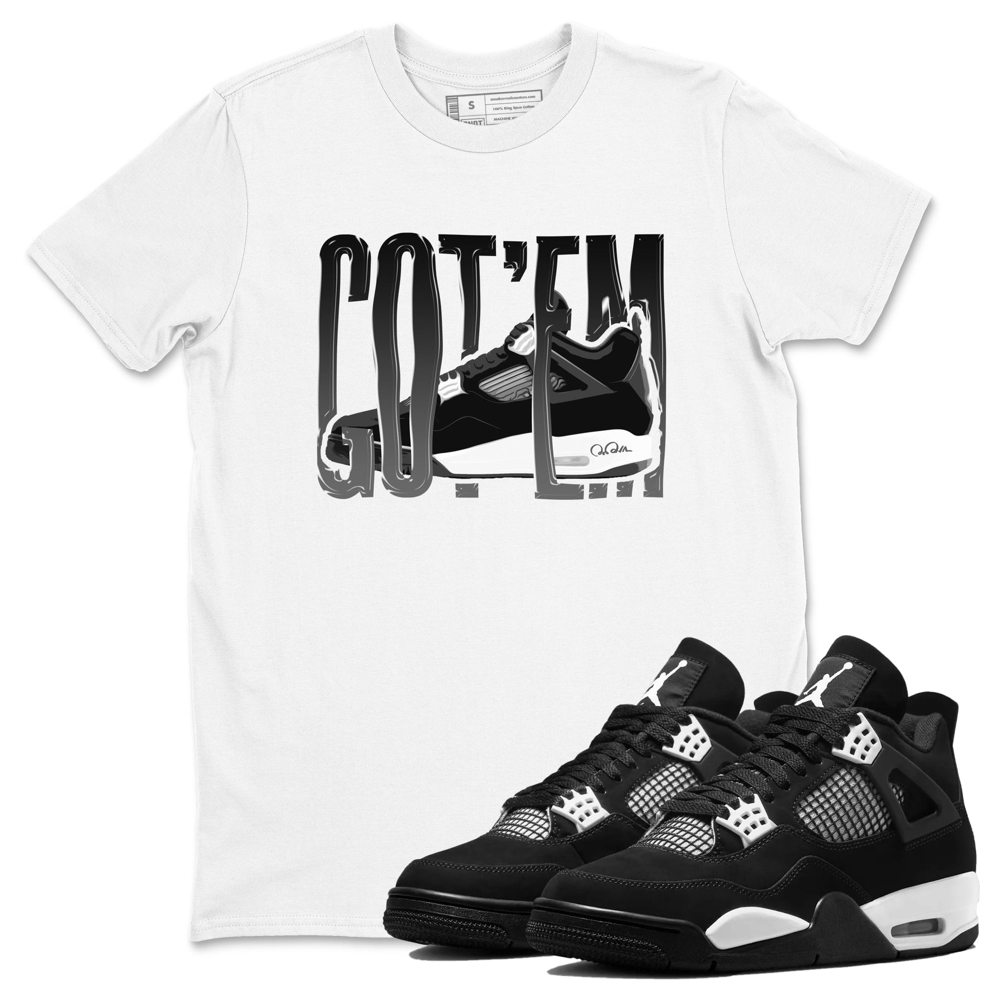 Wiggling Gotem Sneaker Tees - Air Jordan 4 White Thunder