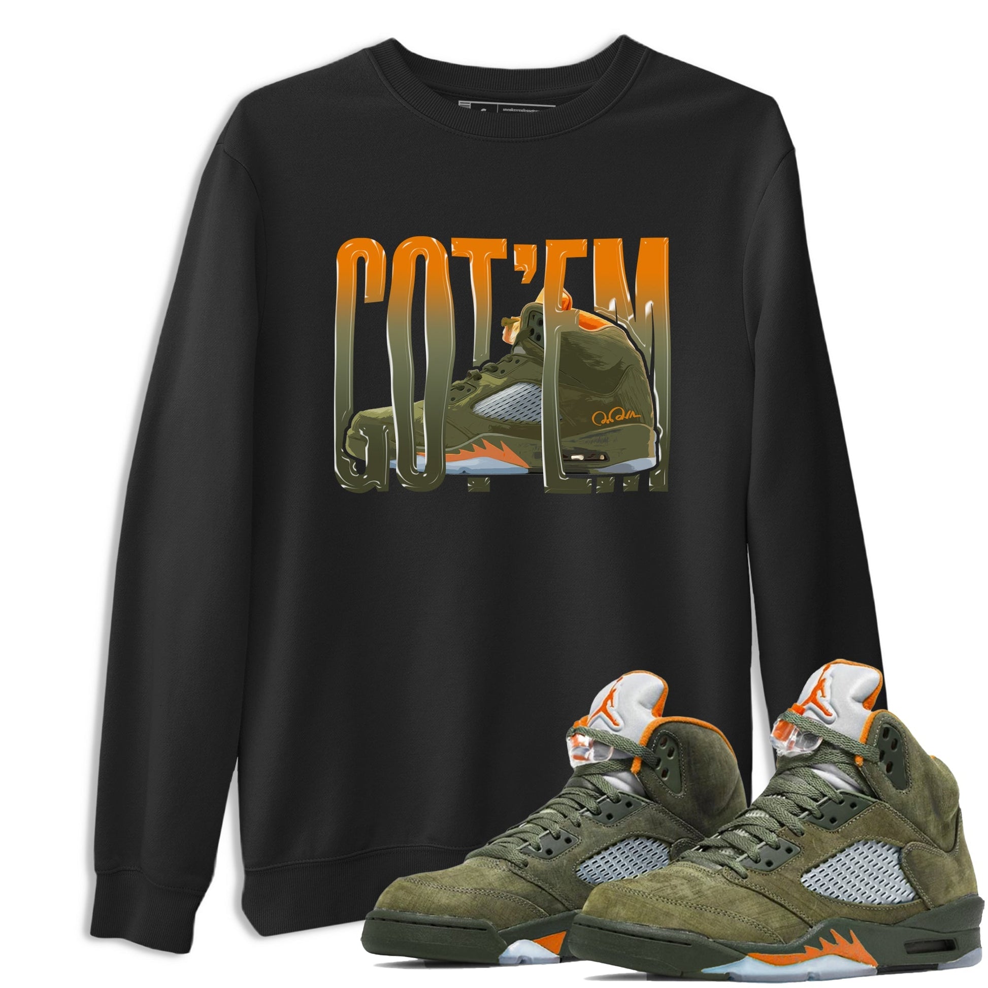 Wiggling Gotem Sneaker Tees - Air Jordan 5 Olive