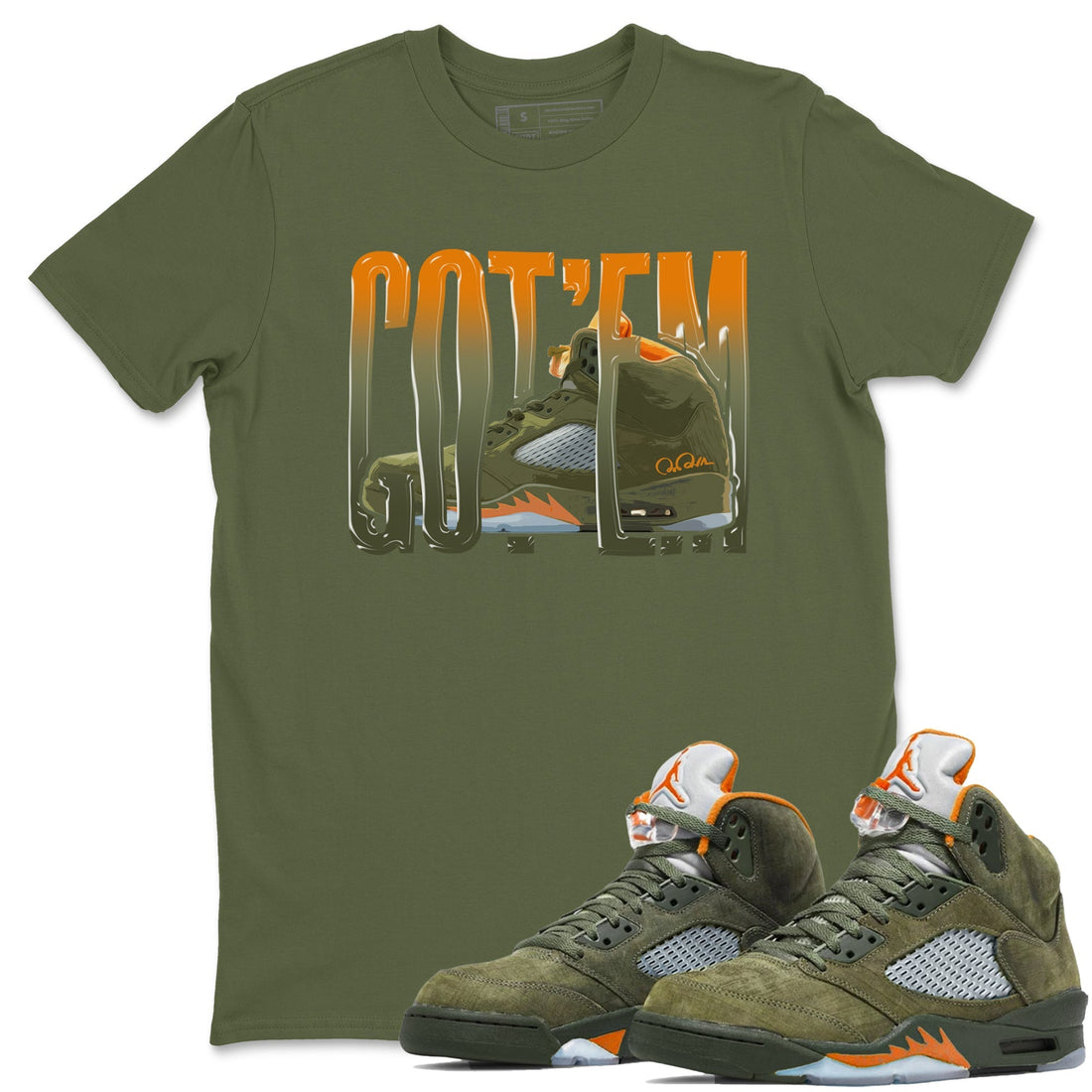 Wiggling Gotem Sneaker Tees - Air Jordan 5 Olive