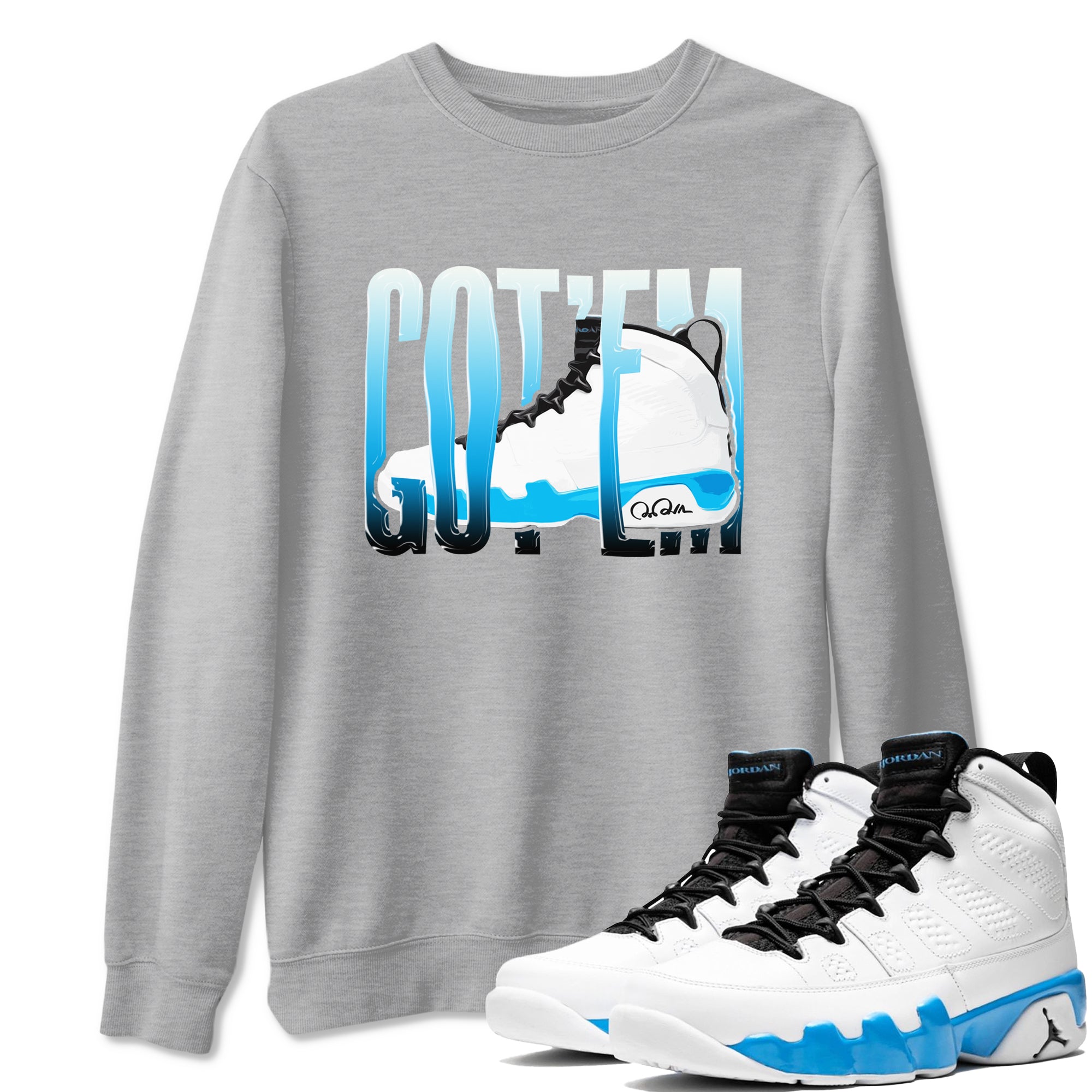 Wiggling Gotem Sneaker Tees - Air Jordan 9 Powder Blue