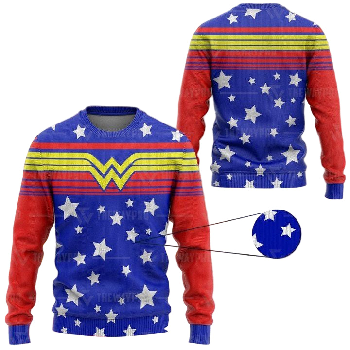 Wonder Woman Blue Christmas Sweater ? Usalast