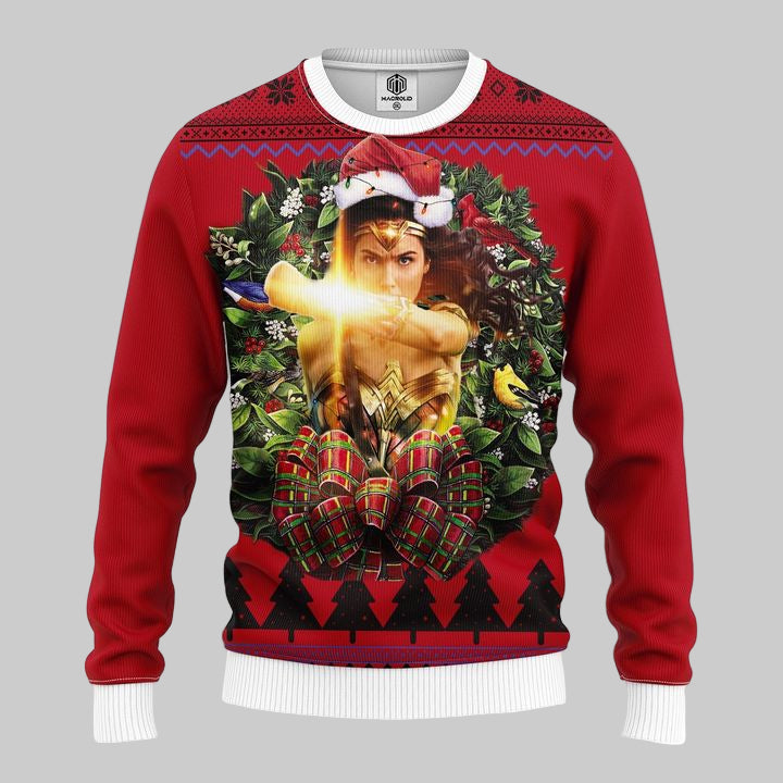 Wonder Woman Light Fight Noel Mc Ugly Christmas Sweater Thanksgiving Gift ? Usalast