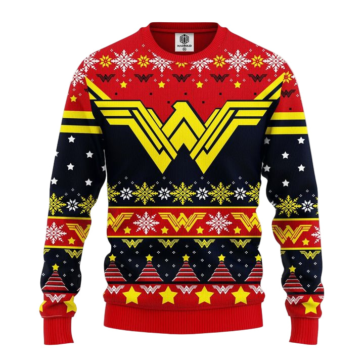 Wonder Woman Red Yellow Ugly Christmas Sweater Amazing Gift Idea Thanksgiving Gift ? Usalast