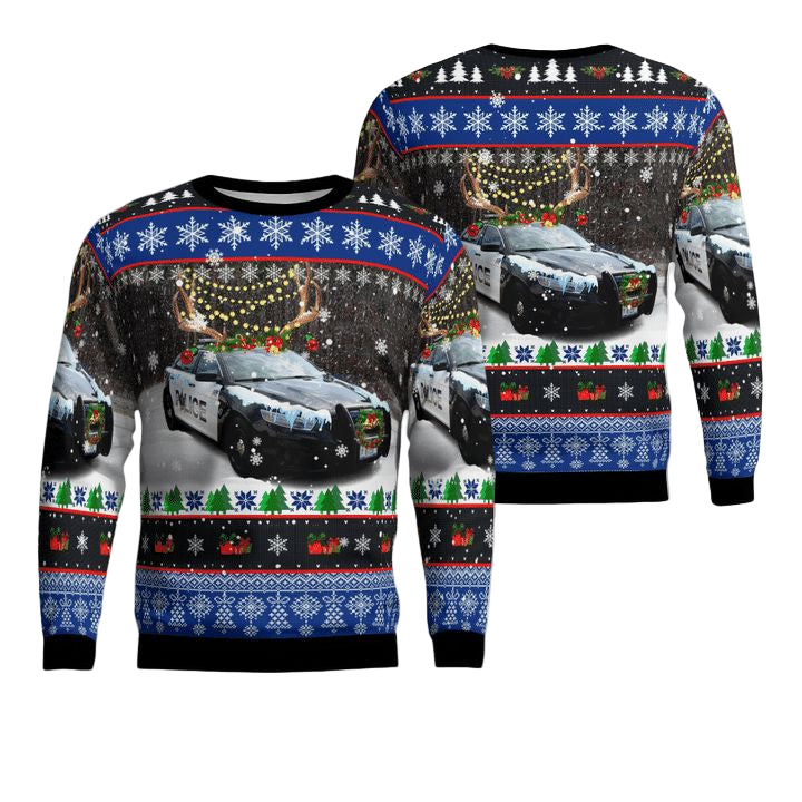 Woodridge Police Department Christmas AOP Sweater ? Usalast
