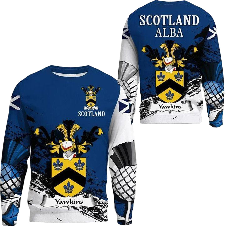 Yawkins Scottish Family Crest Scotland Special Sweater A7 ? Usalast