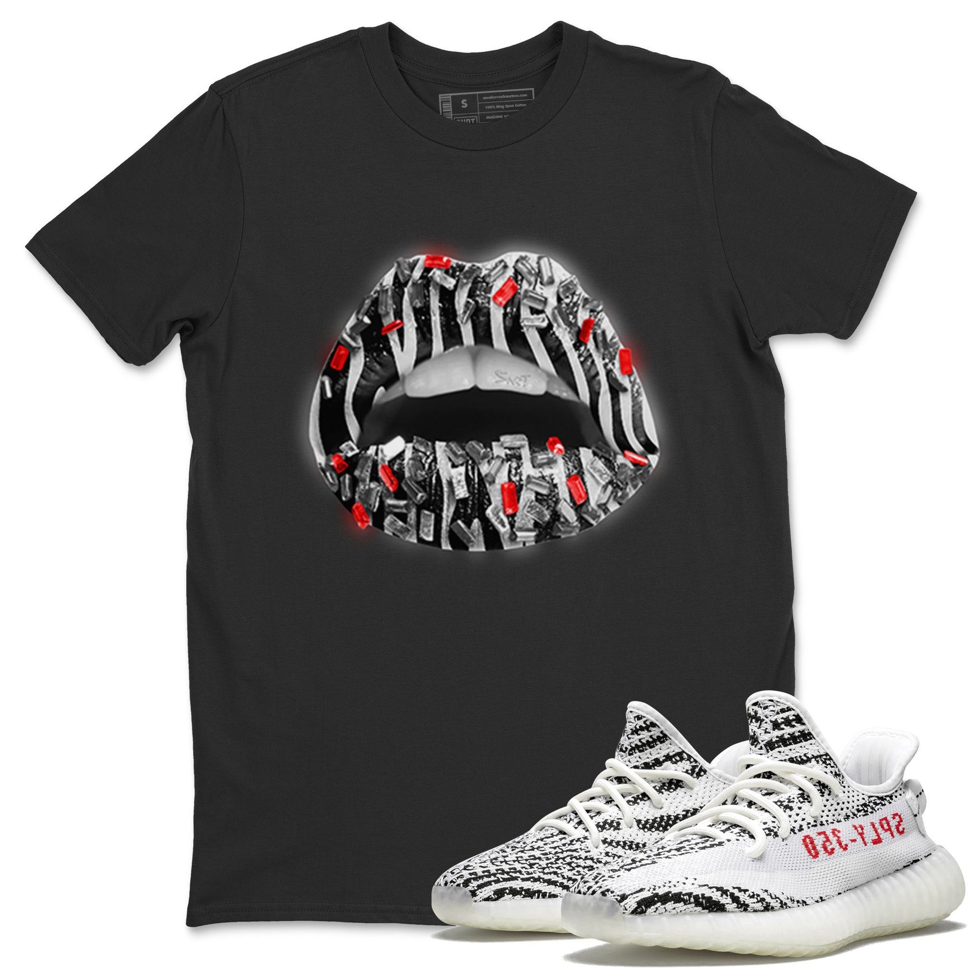 Lips Jewel Unisex Tops - Yeezy 350 Zebra