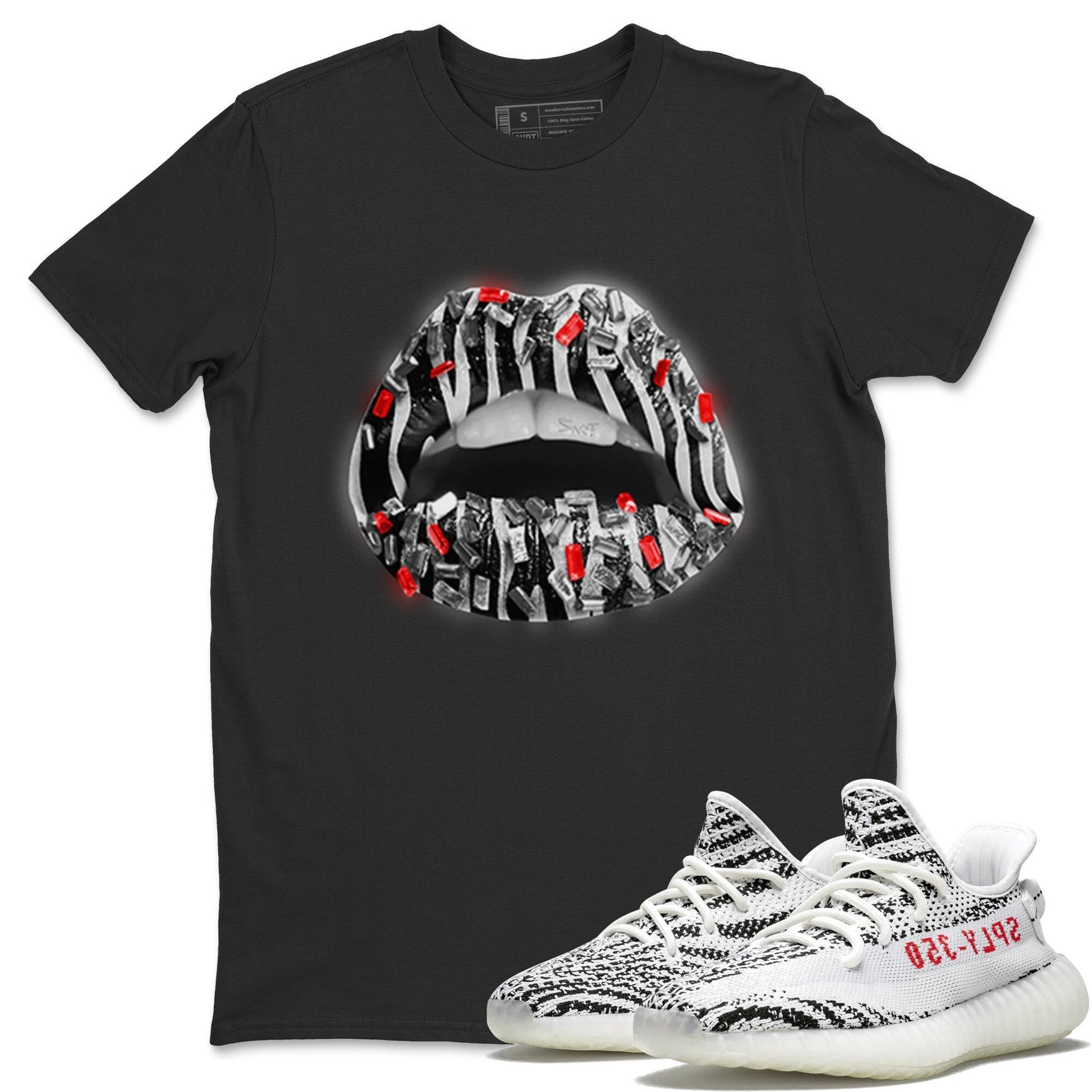 Lips Jewel Unisex Tops - Yeezy 350 Zebra