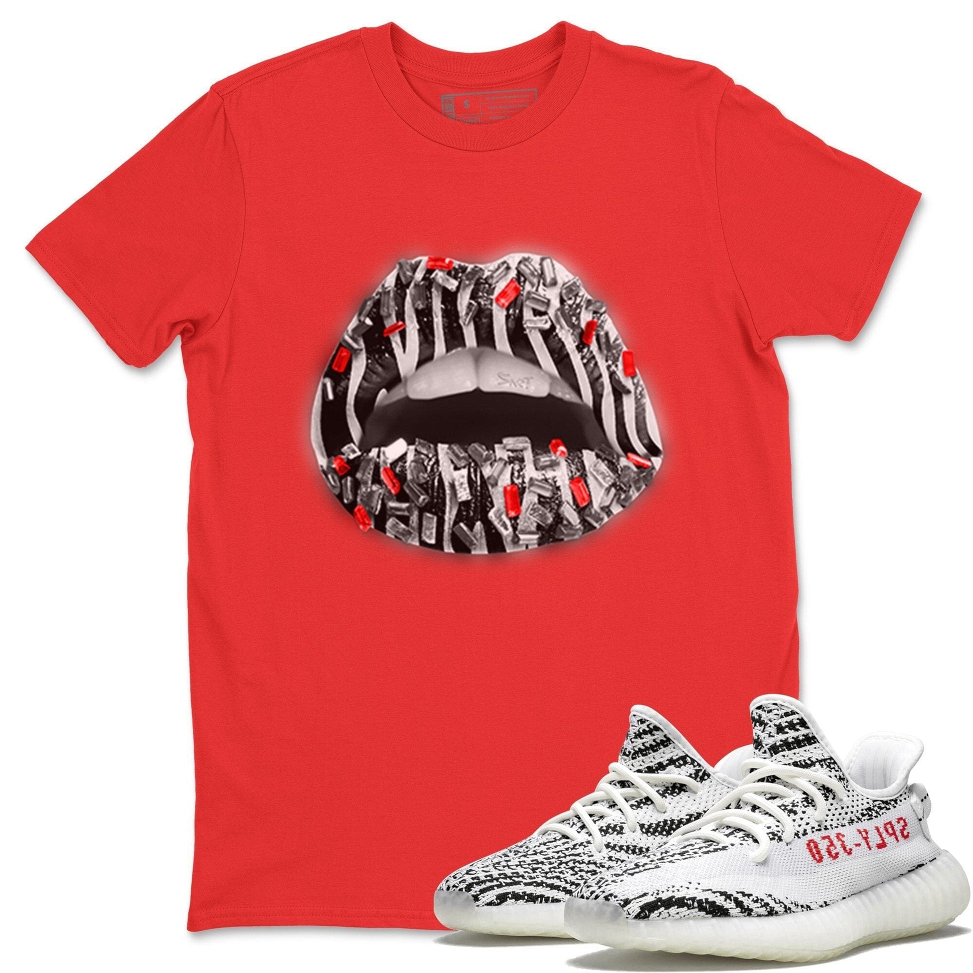 Lips Jewel Unisex Tops - Yeezy 350 Zebra