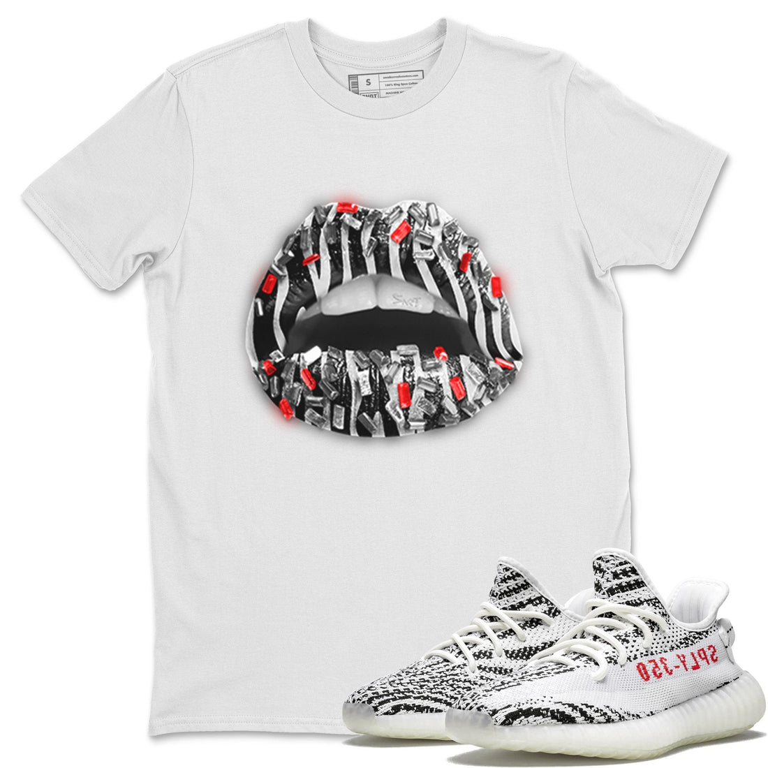 Lips Jewel Unisex Tops - Yeezy 350 Zebra