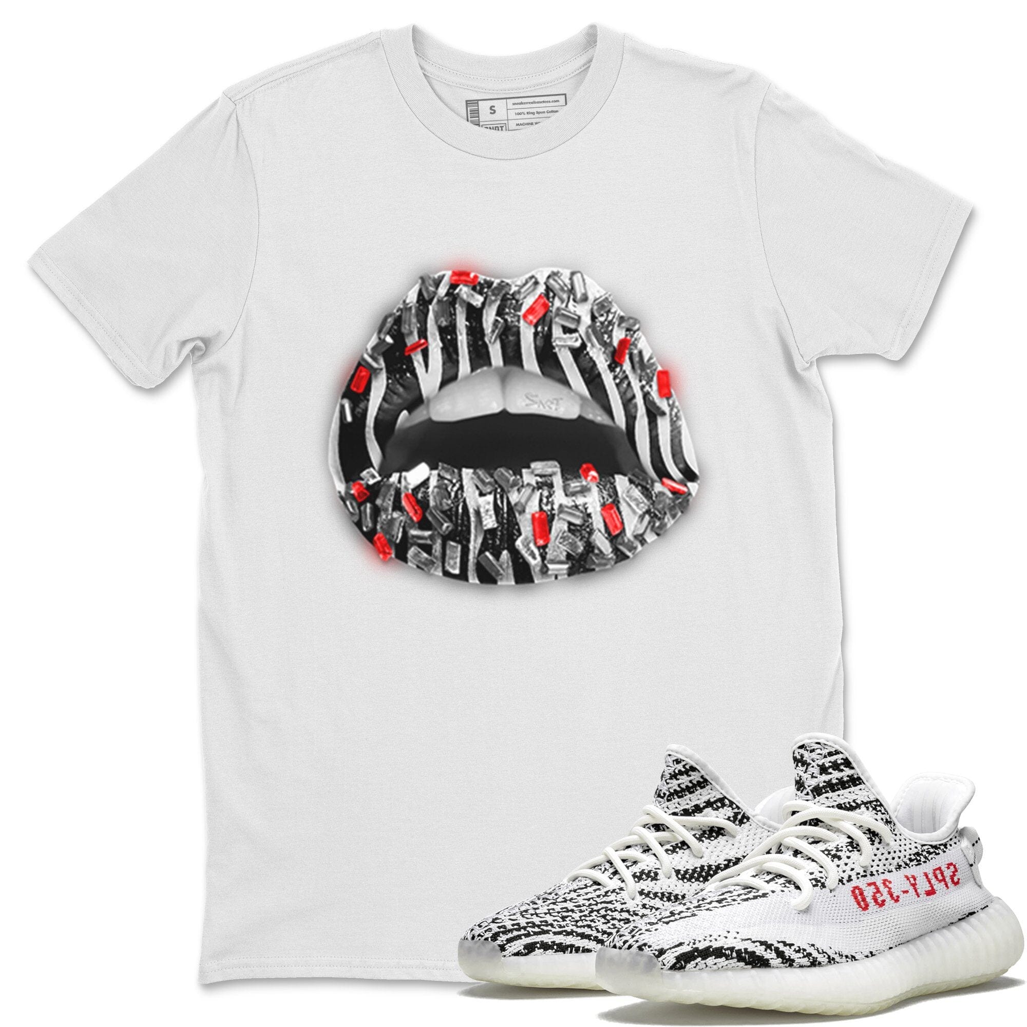 Lips Jewel Unisex Tops - Yeezy 350 Zebra