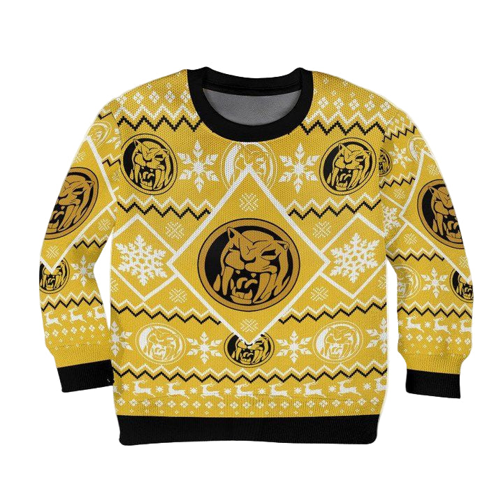 Yellow Mighty Morphin Power Ranger Christmas Sweater ? Usalast