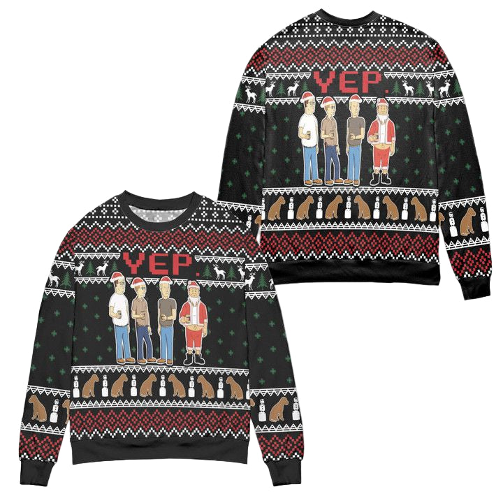 YEP Cartoon Graphics Snowflake Pattern Ugly Christmas Sweater ? Black ? Usalast