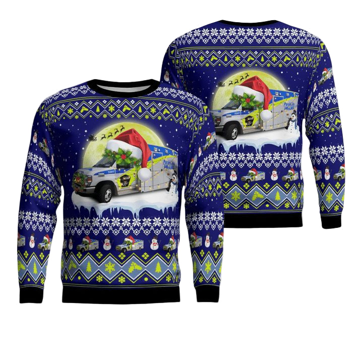 York Region EMS Christmas AOP Sweater ? Usalast