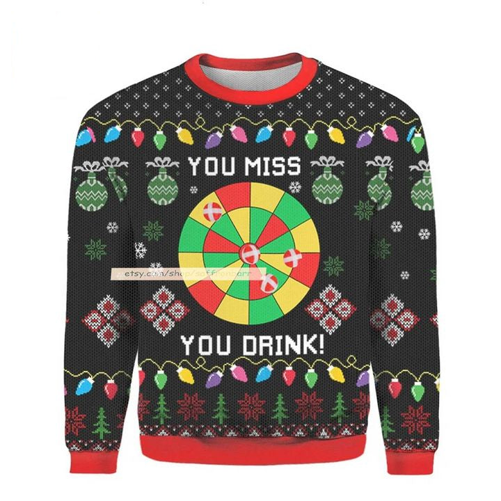 You Miss You Drink Ugly Christmas 3D Sweater ? Usalast