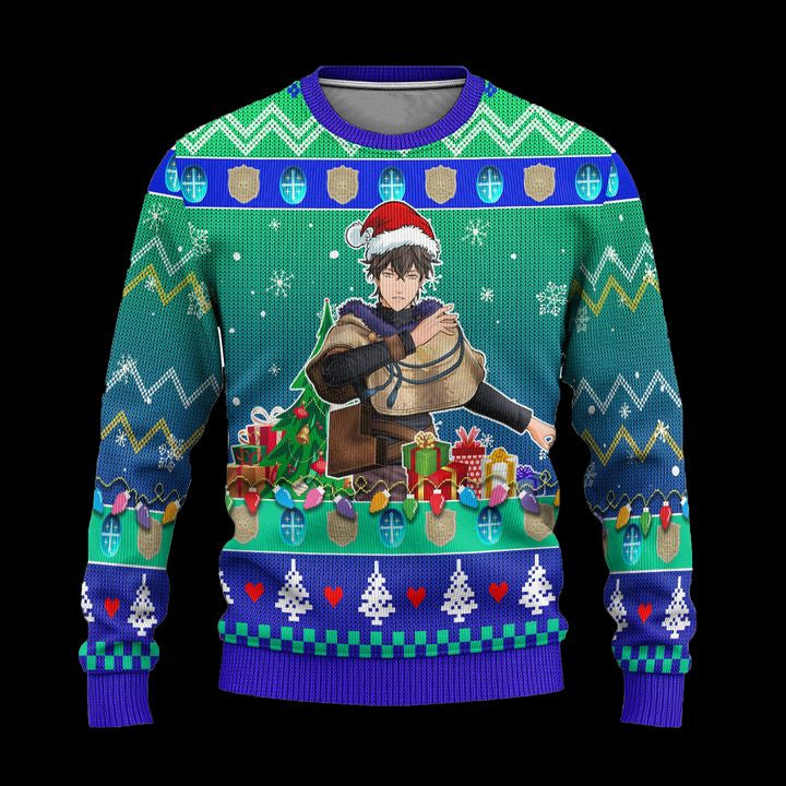 Yuno Anime Ugly Christmas Sweater Black Clover Xmas Gift ? Usalast
