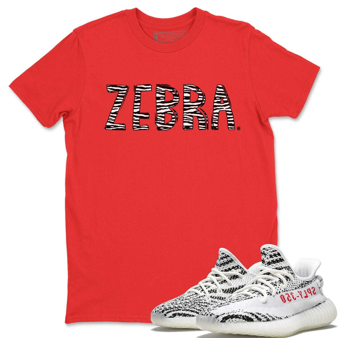 Zebra Letters Unisex Tops - Yeezy 350 Zebra