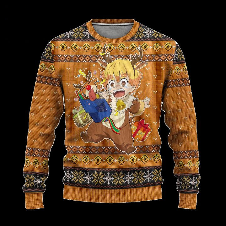Zenitsu Demon Slayer Anime Ugly Christmas Sweater Xmas Gift ? Usalast